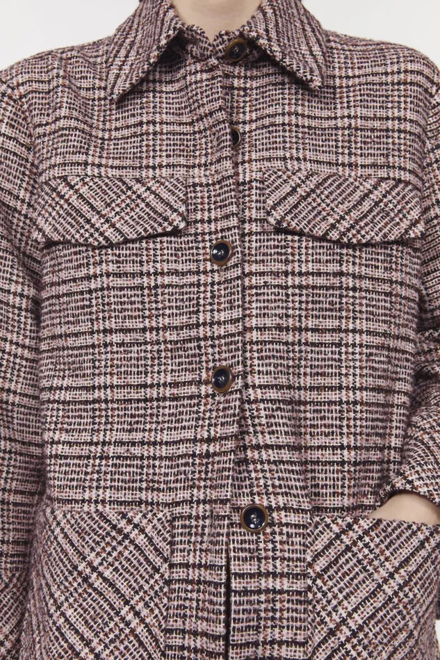 Avril Boucle Check Blazer Rosa Women Rodebjer Blazers