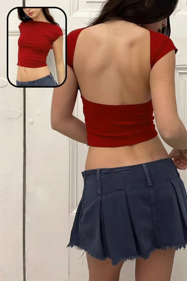 Backless TShirt Women Subdued Tees