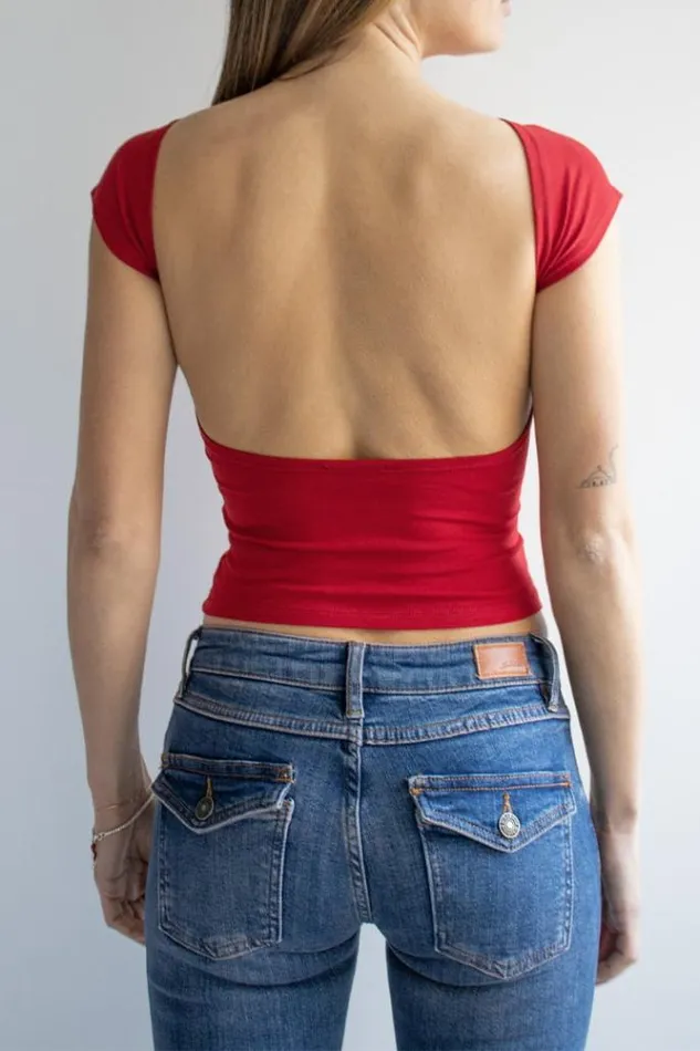 Backless TShirt Women Subdued Tees