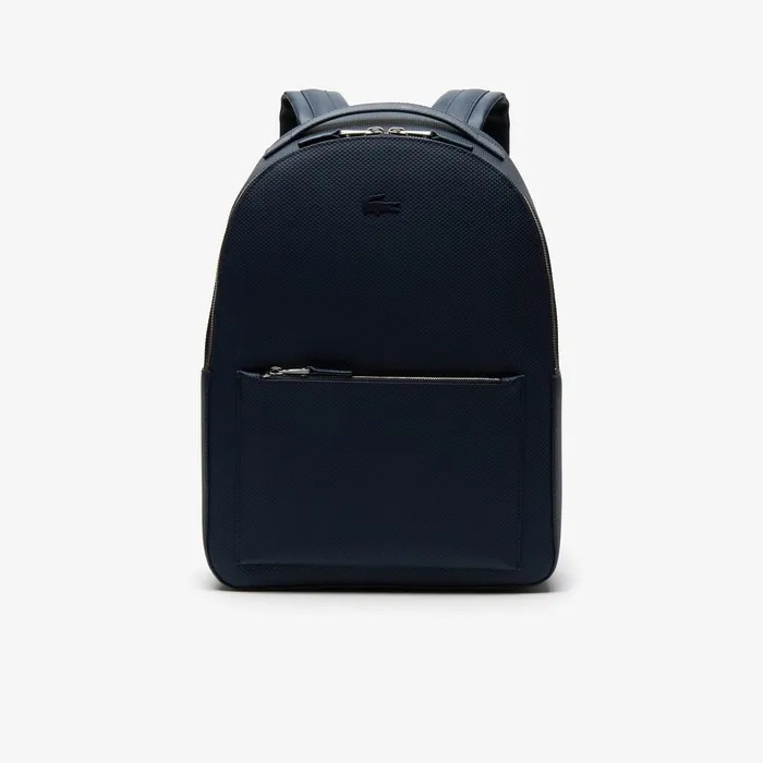 Bags Lacoste Mens Chantaco Soft Leather Zip Backpack Peacoat Gift Ideas