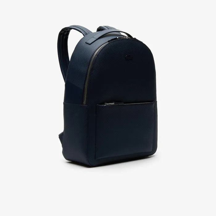 Bags Lacoste Mens Chantaco Soft Leather Zip Backpack Peacoat Gift Ideas