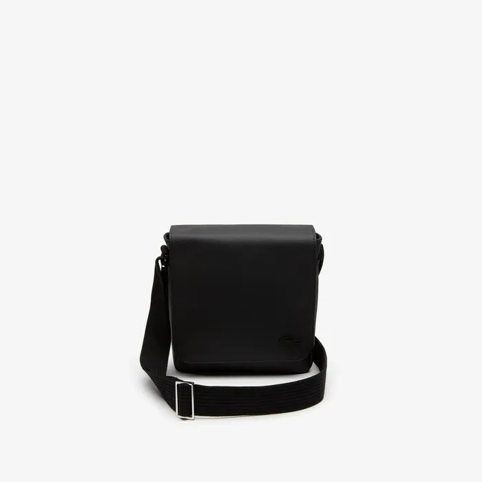 Bags Lacoste Mens Classic Flap Camera Bag Black USA