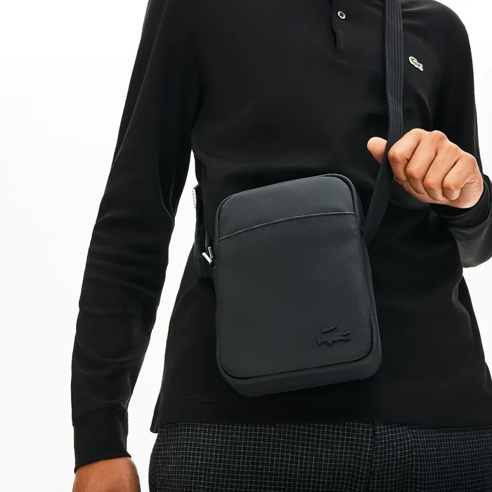 Bags Lacoste Mens Classic Vertical Zip Bag Black USA