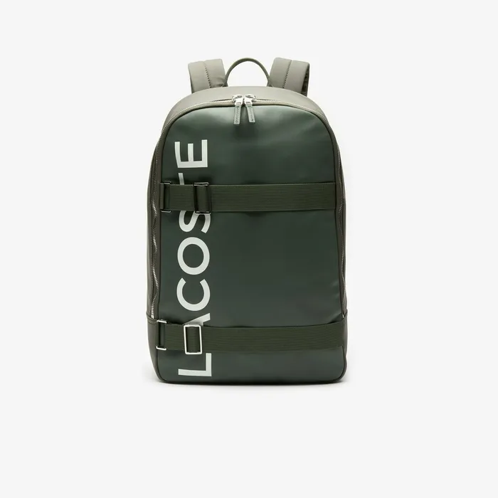 Bags Lacoste Mens L1212 Branded And Strap Backpack Thyme Outlet