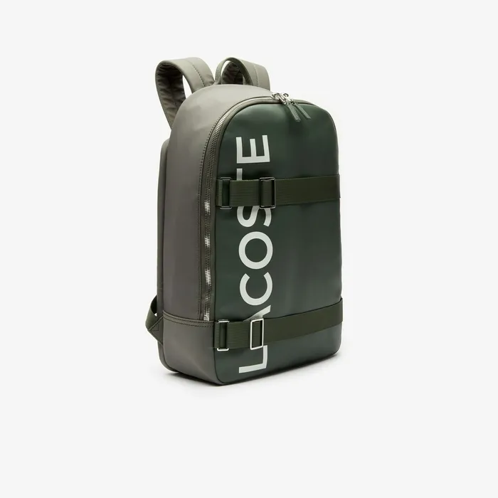 Bags Lacoste Mens L1212 Branded And Strap Backpack Thyme Outlet