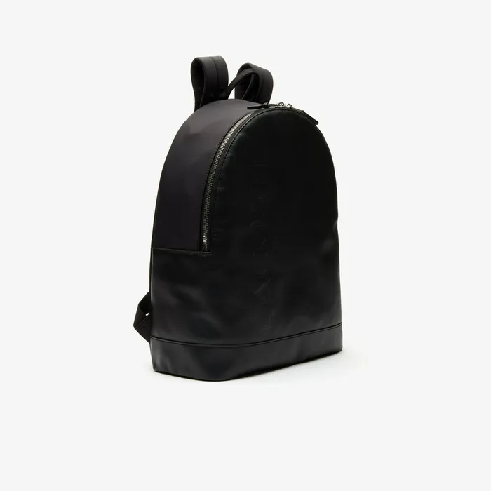 Bags Lacoste Mens L1212 Signature Leather Zip Backpack Black Online