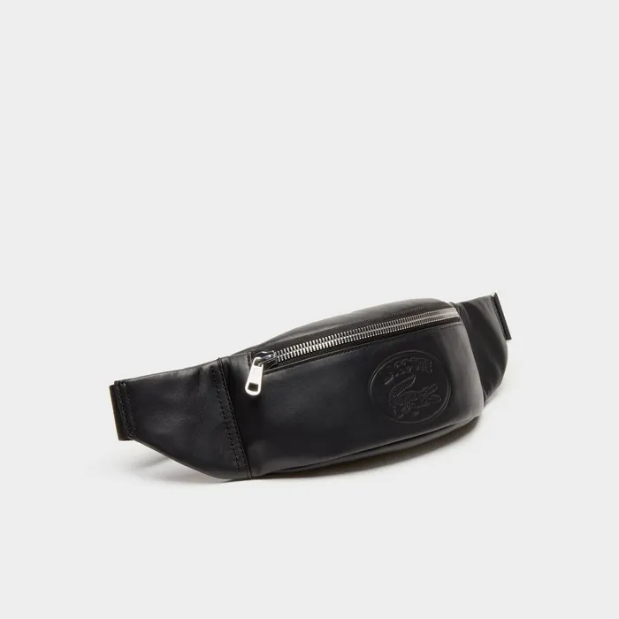 Bags Lacoste Mens Leather Fanny Pack Black USA