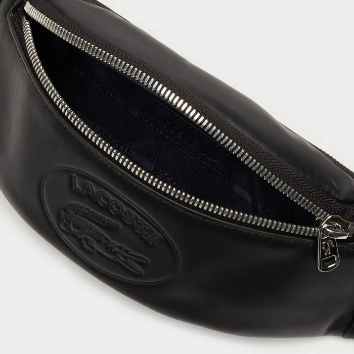 Bags Lacoste Mens Leather Fanny Pack Black USA