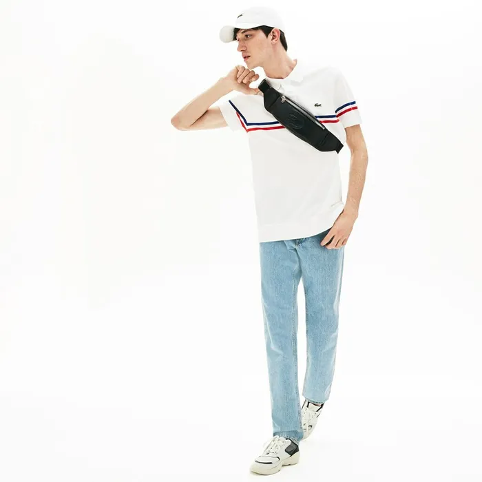 Bags Lacoste Mens Leather Fanny Pack Black USA