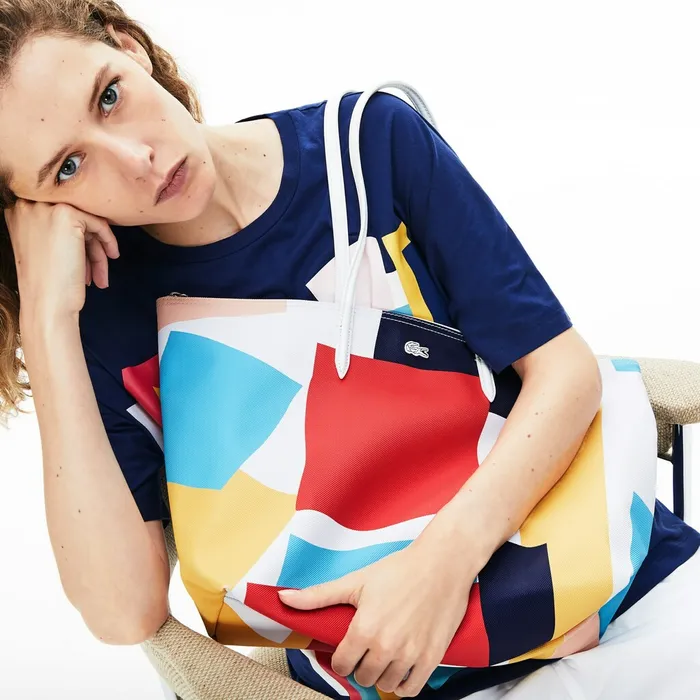 Bags Lacoste Womens Abstract Print Shopping Bag L Allover Gift for Friend