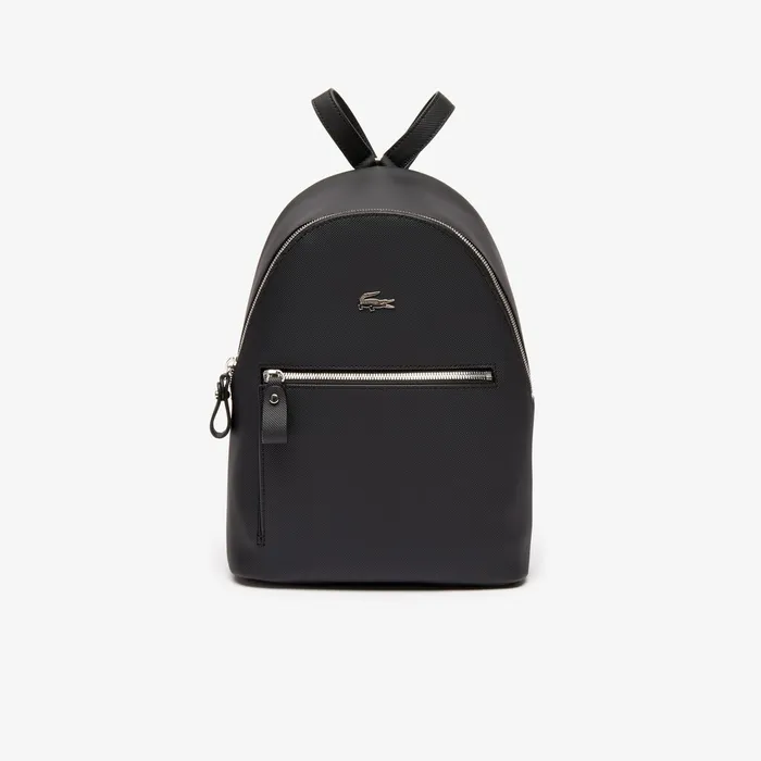 Bags Lacoste Womens Daily Classic Coated Canvas Backpack Black Casaul