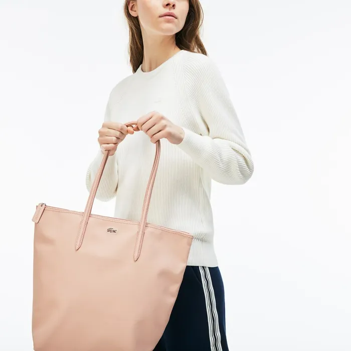 Bags Lacoste Womens L1212 Vertical Tote Bag Black On Sale