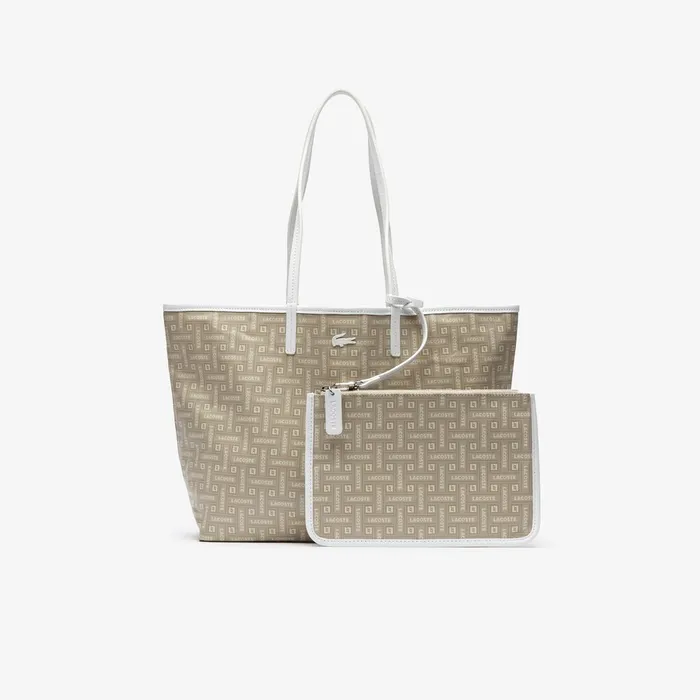 Bags Lacoste Womens Monogram Coated Cotton Canvas Tote Bag Lacoste Beige Outlet Factory Bags Lacoste Womens Monogram Coated Cotton Canvas Tote Bag Lacoste Beige Outlet Factory