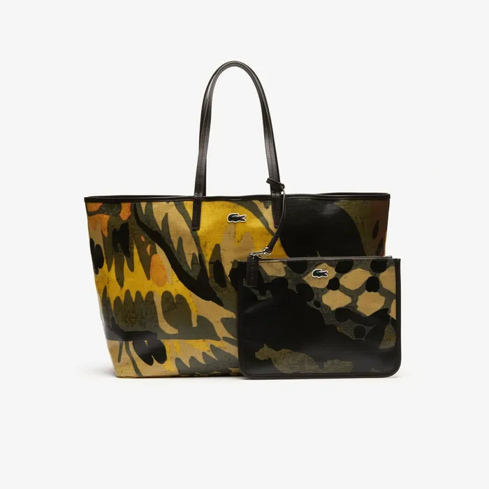 Bags Lacoste Womens Robert George Large Coated Print Canvas Tote Bag Original Green Gift for Friend