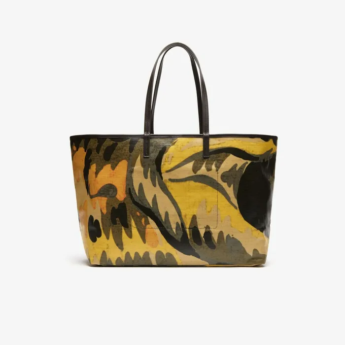 Bags Lacoste Womens Robert George Large Coated Print Canvas Tote Bag Original Green Gift for Friend