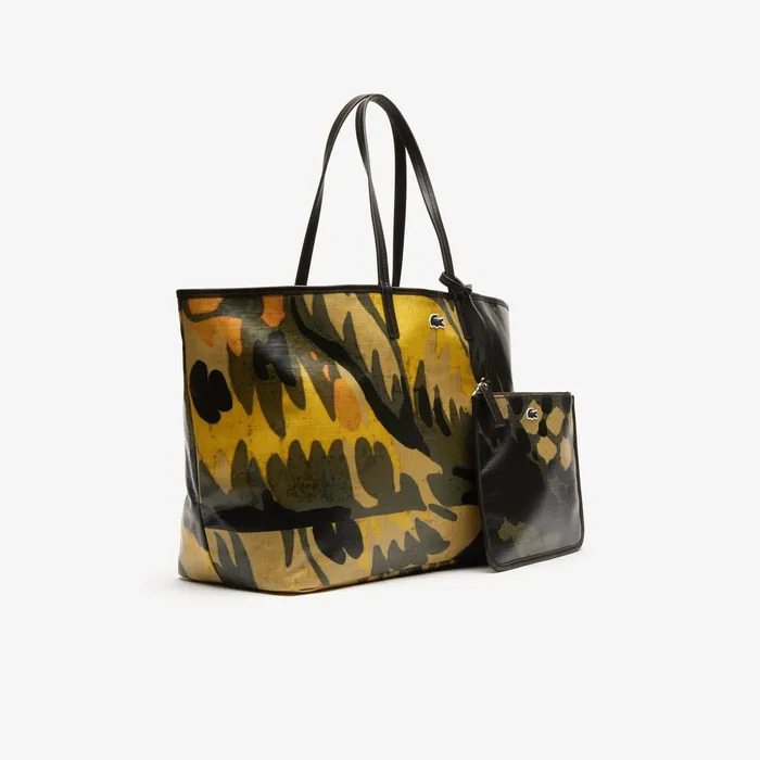 Bags Lacoste Womens Robert George Large Coated Print Canvas Tote Bag Original Green Gift for Friend