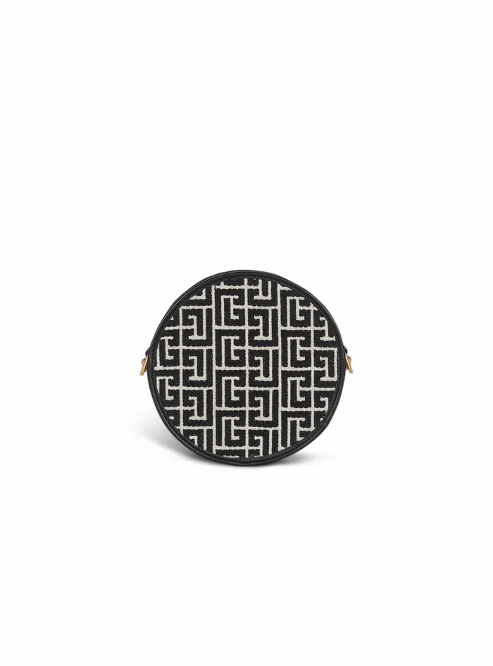Balmain 1945 Bags Womens Bicolor Jacquard 1945 Circle Bag Black Balmain 1945 Bags Womens Bicolor Jacquard 1945 Circle Bag Black
