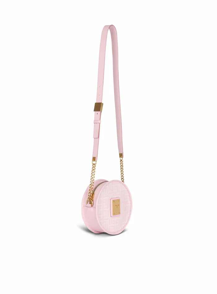 Balmain 1945 Bags Womens Bicolor Jacquard 1945 Circle Bag Pink
