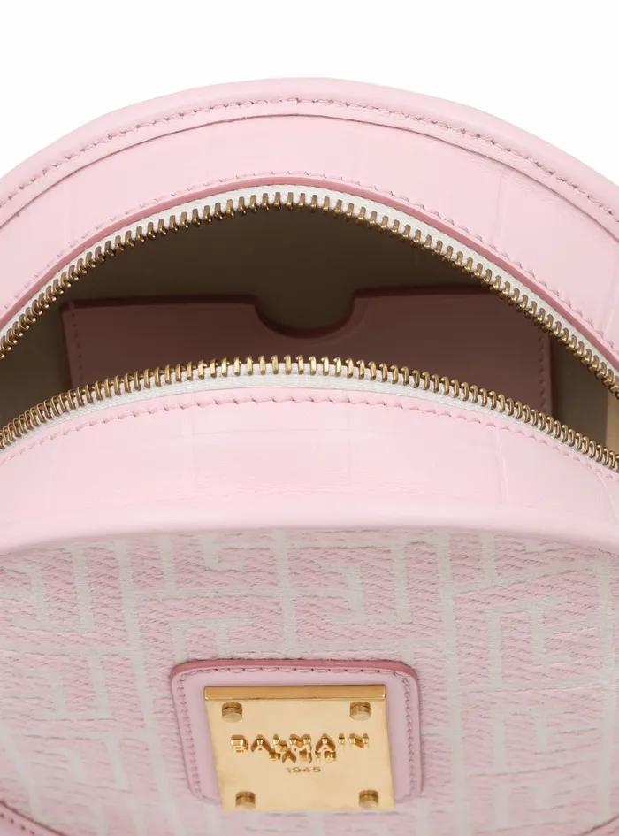 Balmain 1945 Bags Womens Bicolor Jacquard 1945 Circle Bag Pink