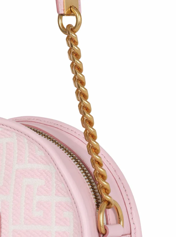 Balmain 1945 Bags Womens Bicolor Jacquard 1945 Circle Bag Pink