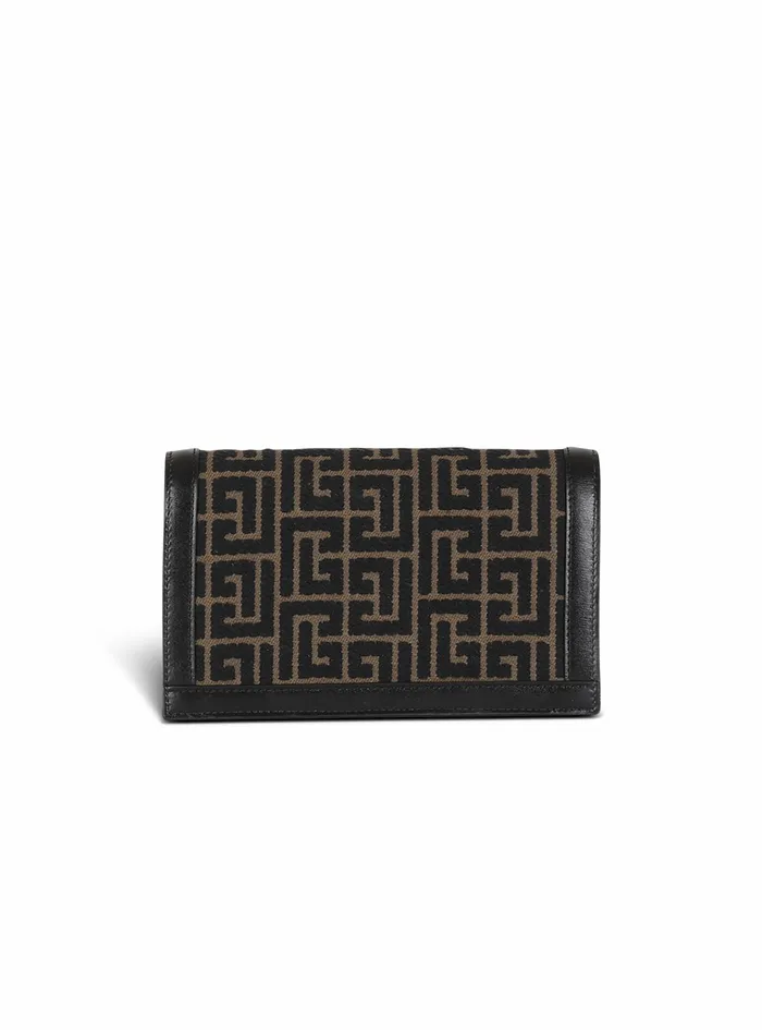 Balmain 1945 Bags Womens MiniSized Bicolor Jacquard 1945 Bag Khaki