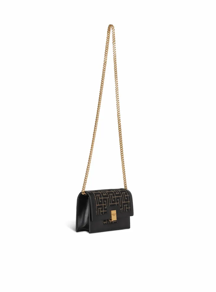 Balmain 1945 Bags Womens MiniSized Bicolor Jacquard 1945 Bag Khaki