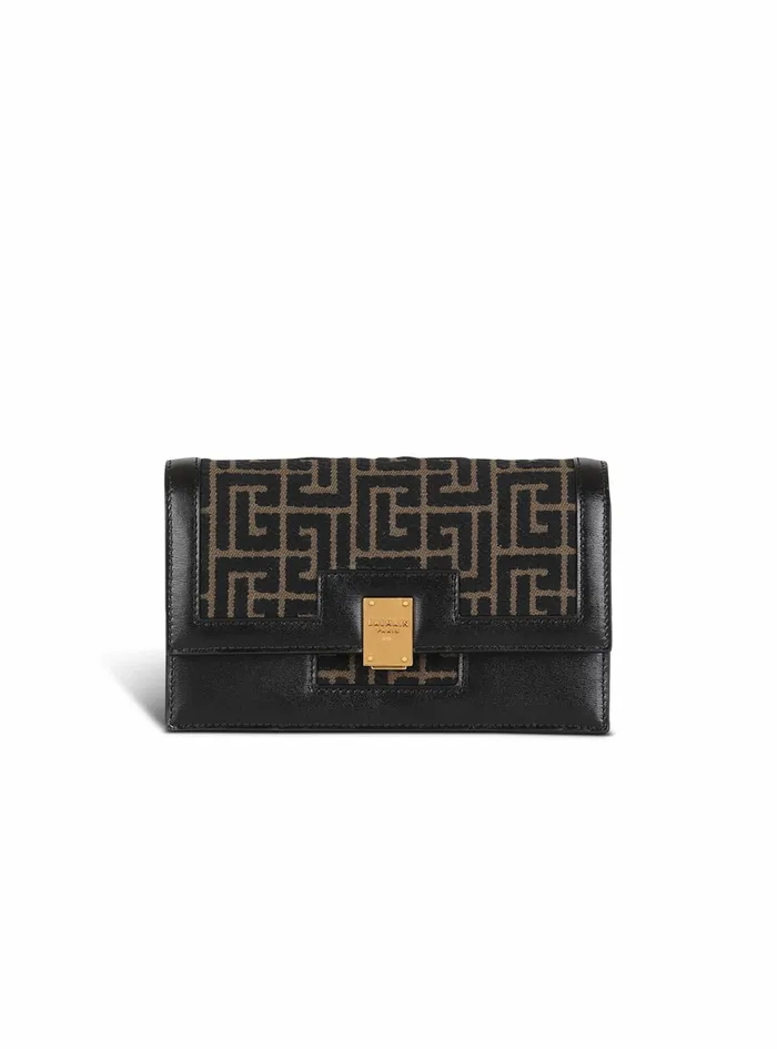 Balmain 1945 Bags Womens MiniSized Bicolor Jacquard 1945 Bag Khaki