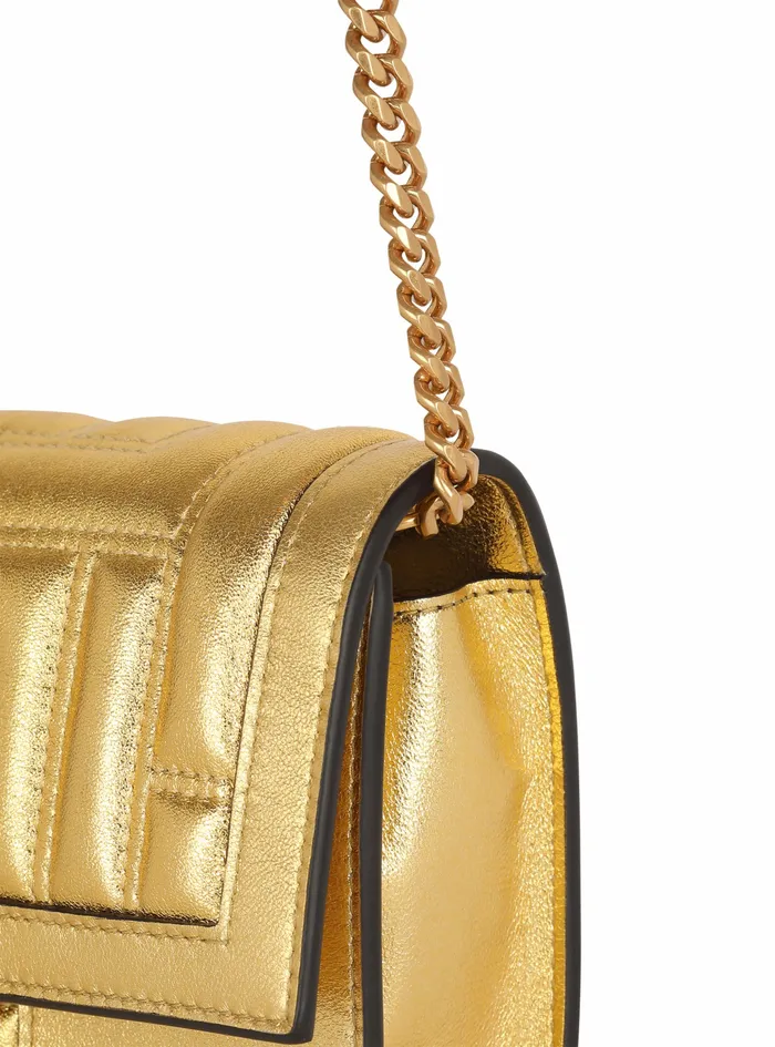 Balmain 1945 Bags Womens MiniSized Quilted Leather 1945 Bag Gold