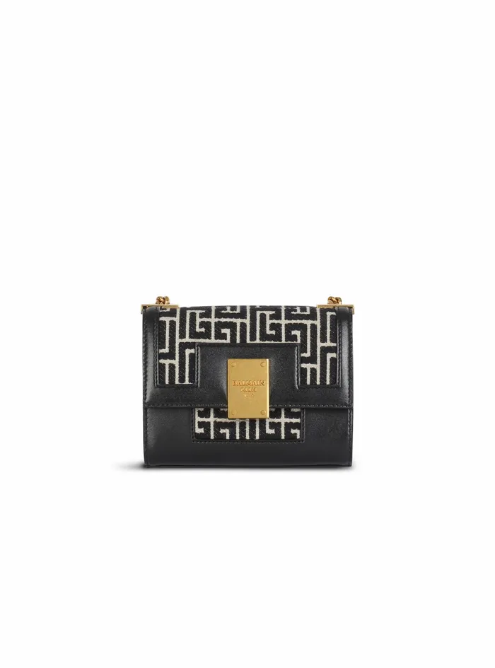 Balmain 1945 Bags Womens SmallSized Bicolor Jacquard 1945 Bag Black
