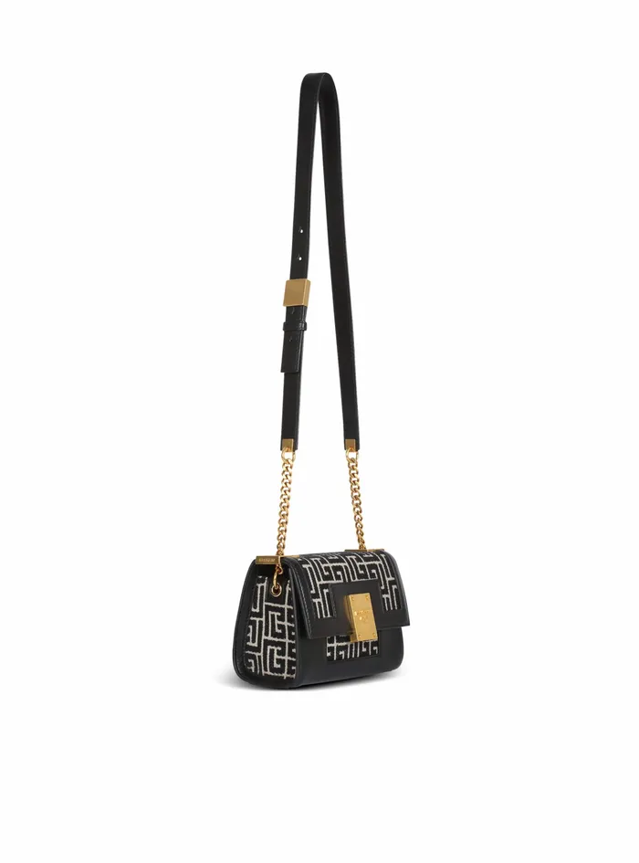 Balmain 1945 Bags Womens SmallSized Bicolor Jacquard 1945 Bag Black Balmain 1945 Bags Womens SmallSized Bicolor Jacquard 1945 Bag Black