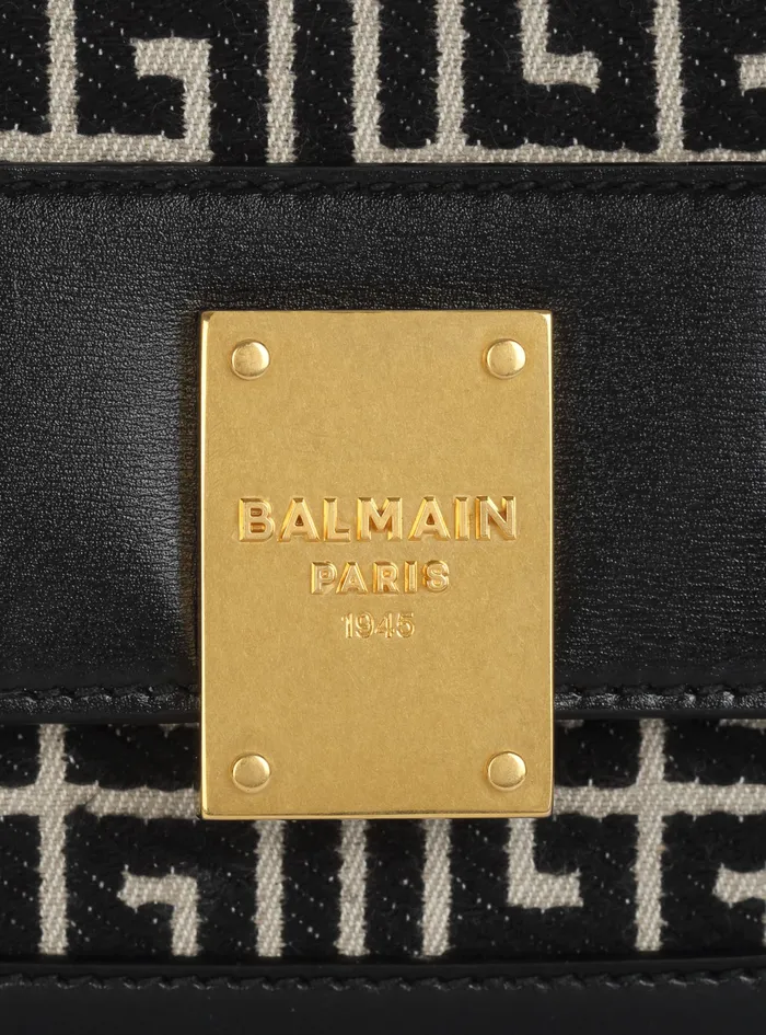 Balmain 1945 Bags Womens SmallSized Bicolor Jacquard 1945 Bag Black Balmain 1945 Bags Womens SmallSized Bicolor Jacquard 1945 Bag Black