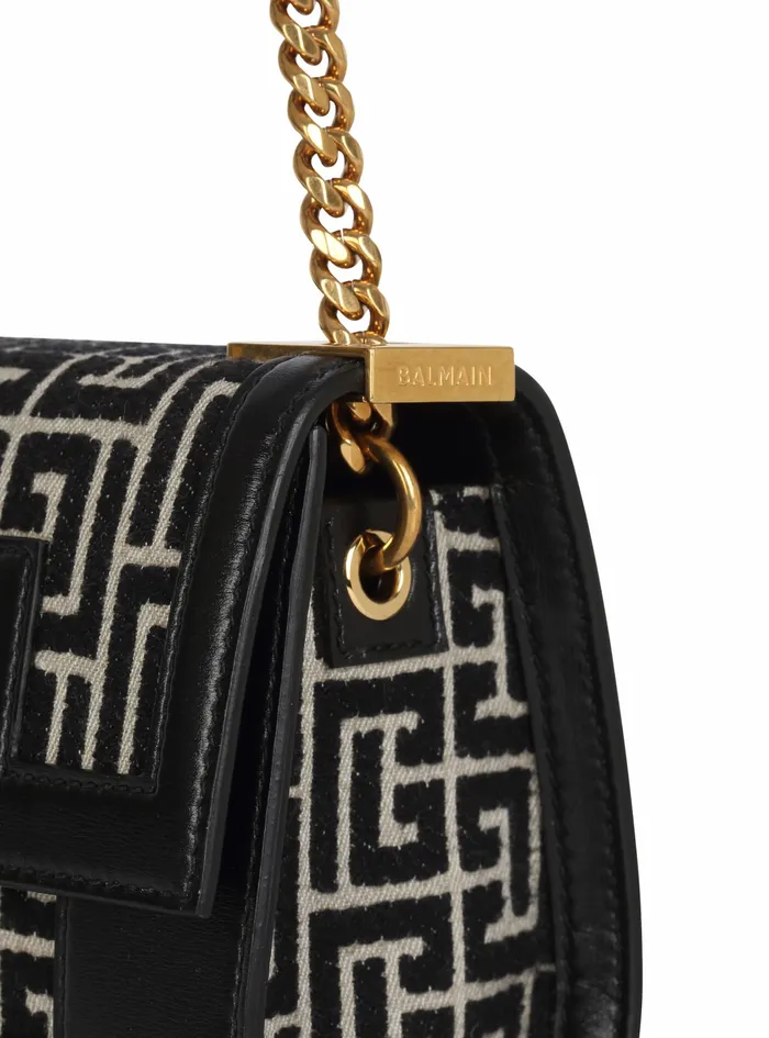Balmain 1945 Bags Womens SmallSized Bicolor Jacquard 1945 Bag Black Balmain 1945 Bags Womens SmallSized Bicolor Jacquard 1945 Bag Black