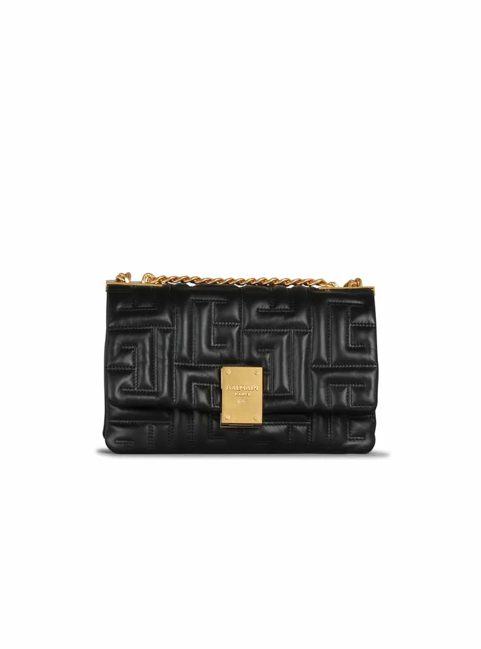 Balmain 1945 Bags Womens SmallSized Quilted Leather 1945 Soft Bag Black