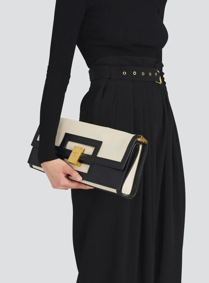 Balmain 1945 Heritage Bags Womens Oversized Black And White Leather 1945 Heritage Clutch Bag White Balmain 1945 Heritage Bags Womens Oversized Black And White Leather 1945 Heritage Clutch Bag White