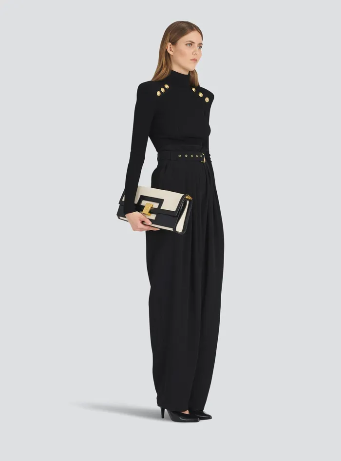 Balmain 1945 Heritage Bags Womens Oversized Black And White Leather 1945 Heritage Clutch Bag White Balmain 1945 Heritage Bags Womens Oversized Black And White Leather 1945 Heritage Clutch Bag White