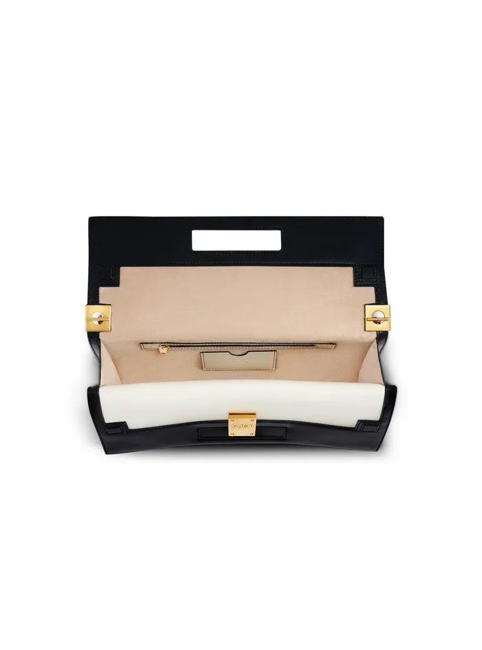Balmain 1945 Heritage Bags Womens Oversized Black And White Leather 1945 Heritage Clutch Bag White Balmain 1945 Heritage Bags Womens Oversized Black And White Leather 1945 Heritage Clutch Bag White
