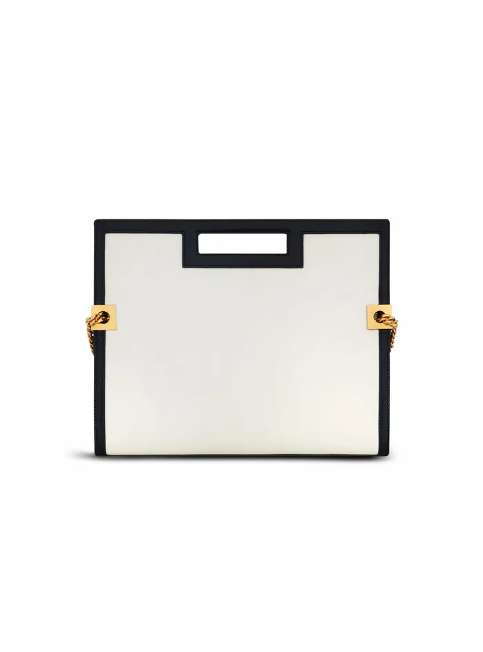 Balmain 1945 Heritage Bags Womens Oversized Black And White Leather 1945 Heritage Clutch Bag White Balmain 1945 Heritage Bags Womens Oversized Black And White Leather 1945 Heritage Clutch Bag White
