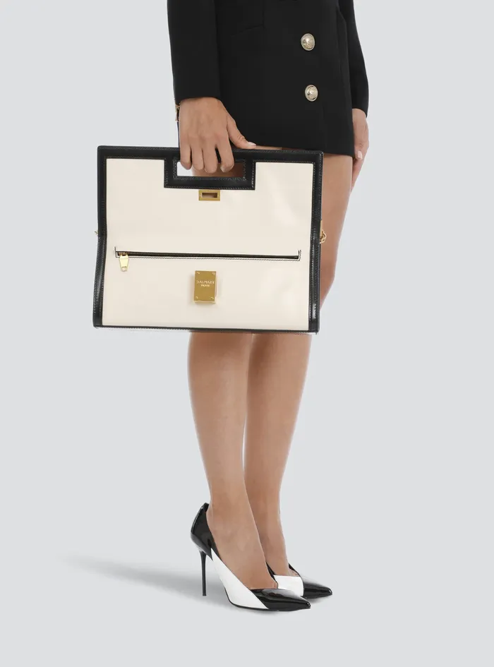 Balmain 1945 Heritage Bags Womens Oversized Black And White Leather 1945 Heritage Clutch Bag White Balmain 1945 Heritage Bags Womens Oversized Black And White Leather 1945 Heritage Clutch Bag White