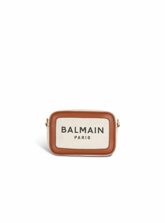 Balmain BArmy Bags Womens Canvas BArmy Camera Bag Withleather Panels Brown