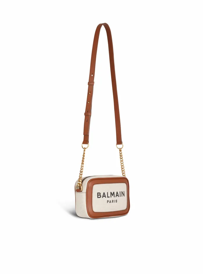 Balmain BArmy Bags Womens Canvas BArmy Camera Bag Withleather Panels Brown