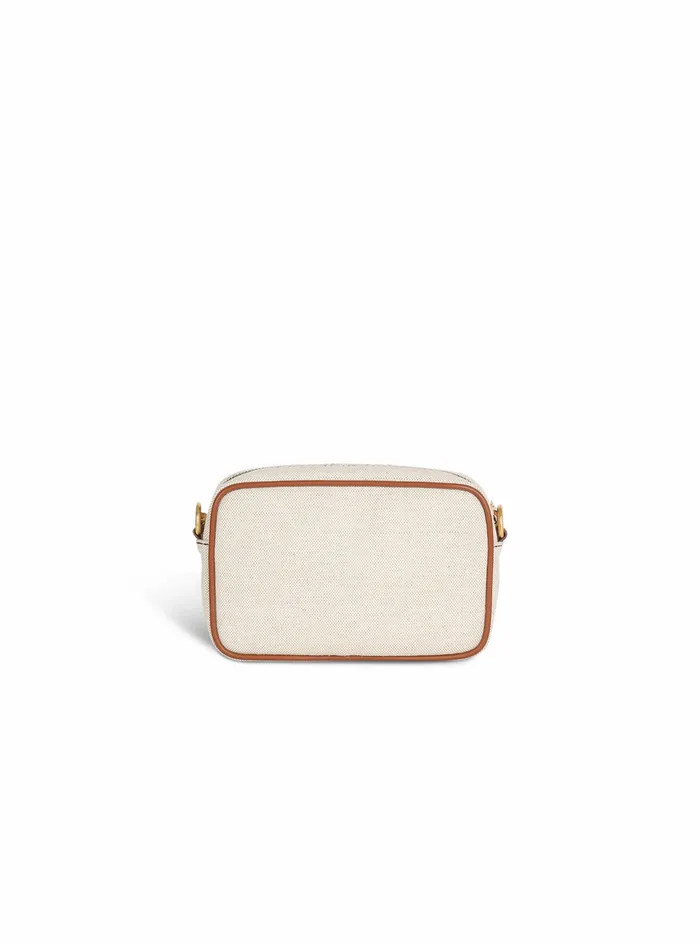 Balmain BArmy Bags Womens Canvas BArmy Camera Bag Withleather Panels Brown