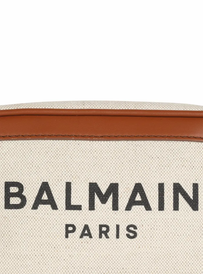 Balmain BArmy Bags Womens Canvas BArmy Camera Bag Withleather Panels Brown