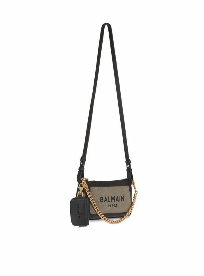 Balmain BArmy Bags Womens Canvas BArmy Clutch Bag With Leather Panels Khaki
