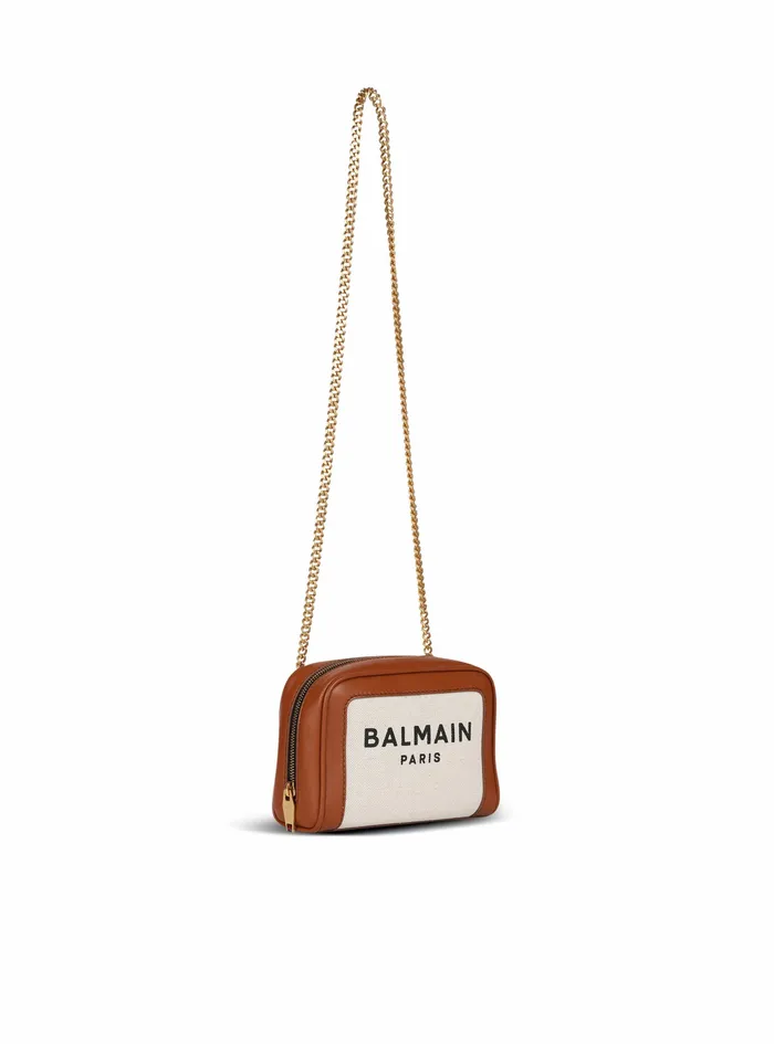 Balmain BArmy Bags Womens SmallSizedcanvas BArmy Bag With Leather Panels Brown