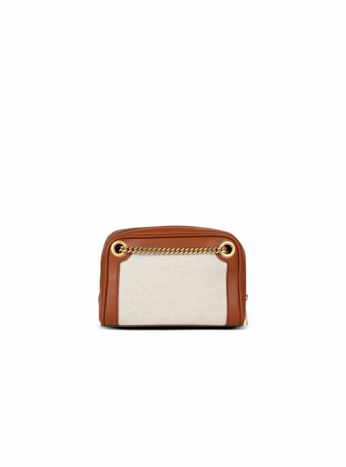 Balmain BArmy Bags Womens SmallSizedcanvas BArmy Bag With Leather Panels Brown