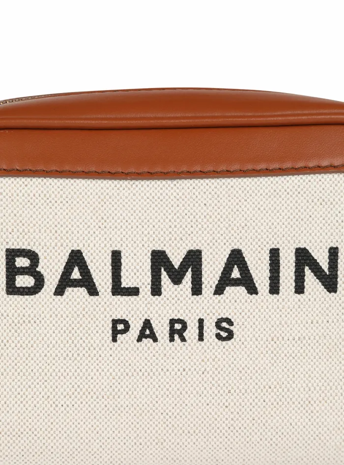 Balmain BArmy Bags Womens SmallSizedcanvas BArmy Bag With Leather Panels Brown