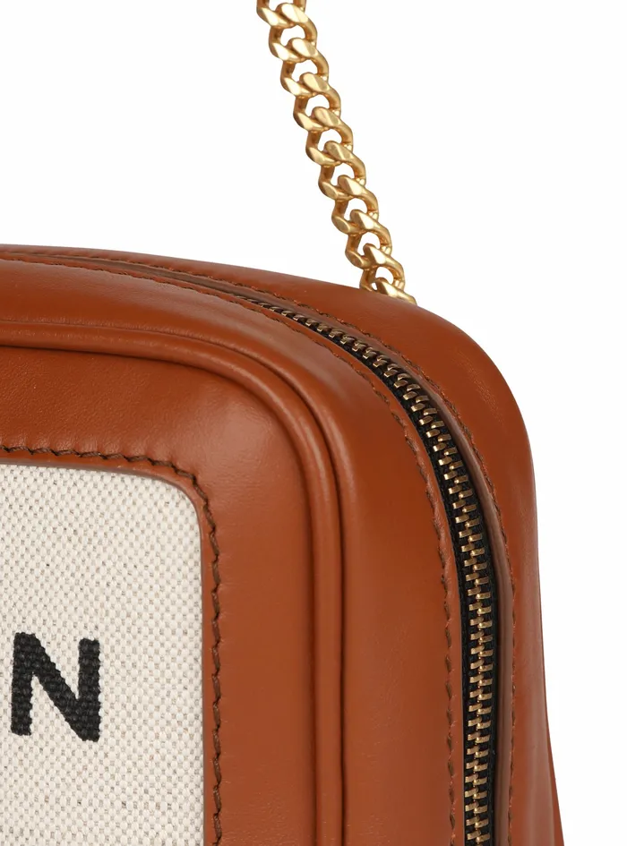 Balmain BArmy Bags Womens SmallSizedcanvas BArmy Bag With Leather Panels Brown