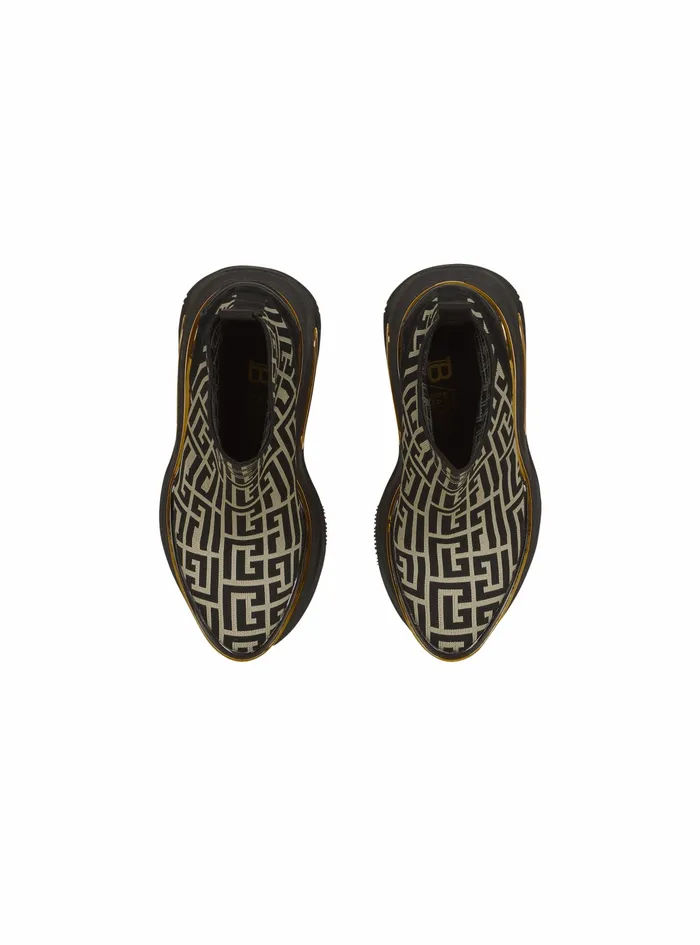 Balmain BBold Womens Bicolor And Suede BBold Wedge Sneakers Black Balmain BBold Womens Bicolor And Suede BBold Wedge Sneakers Black
