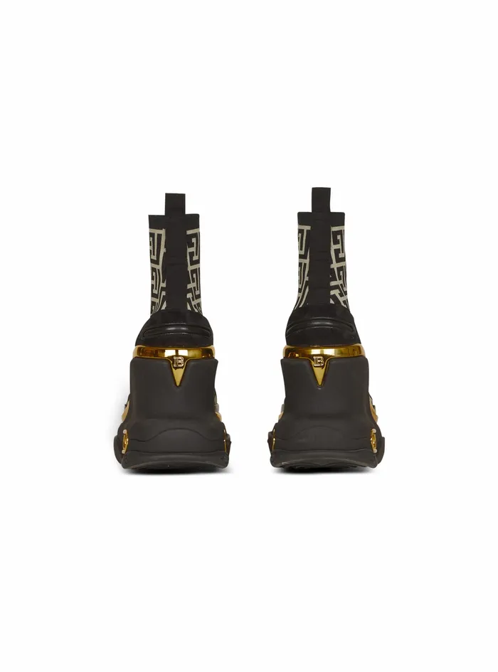 Balmain BBold Womens Bicolor And Suede BBold Wedge Sneakers Black Balmain BBold Womens Bicolor And Suede BBold Wedge Sneakers Black
