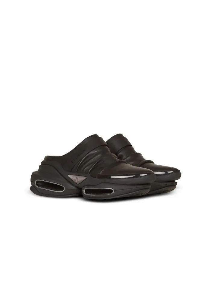 Balmain BBold Womens Draped Leather BBold Mule Sneakers Black Balmain BBold Womens Draped Leather BBold Mule Sneakers Black